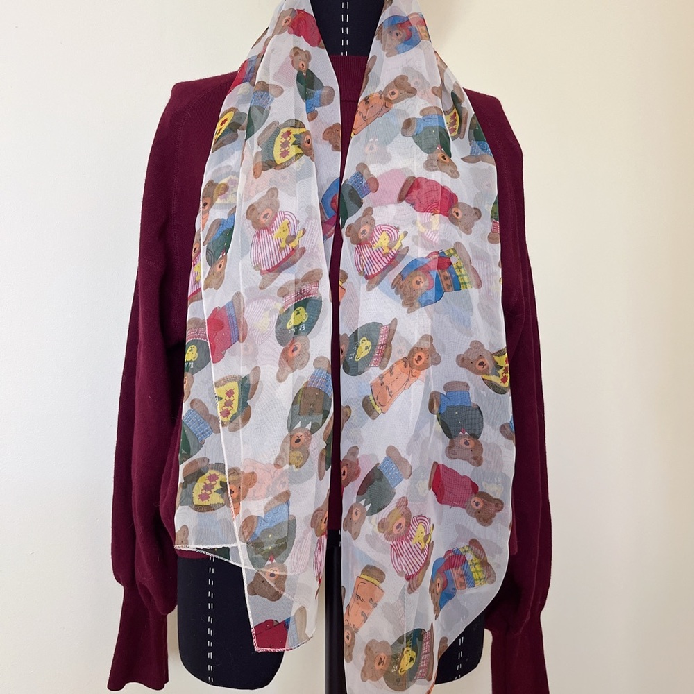 Bear Print Lightweight Scarf